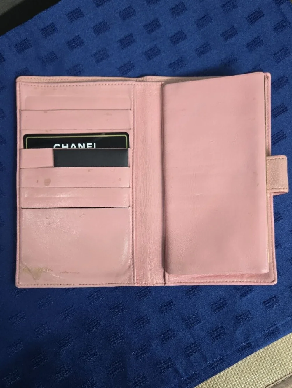 CHANEL Pink Caviar Long Leather CC-Embossed Wallet